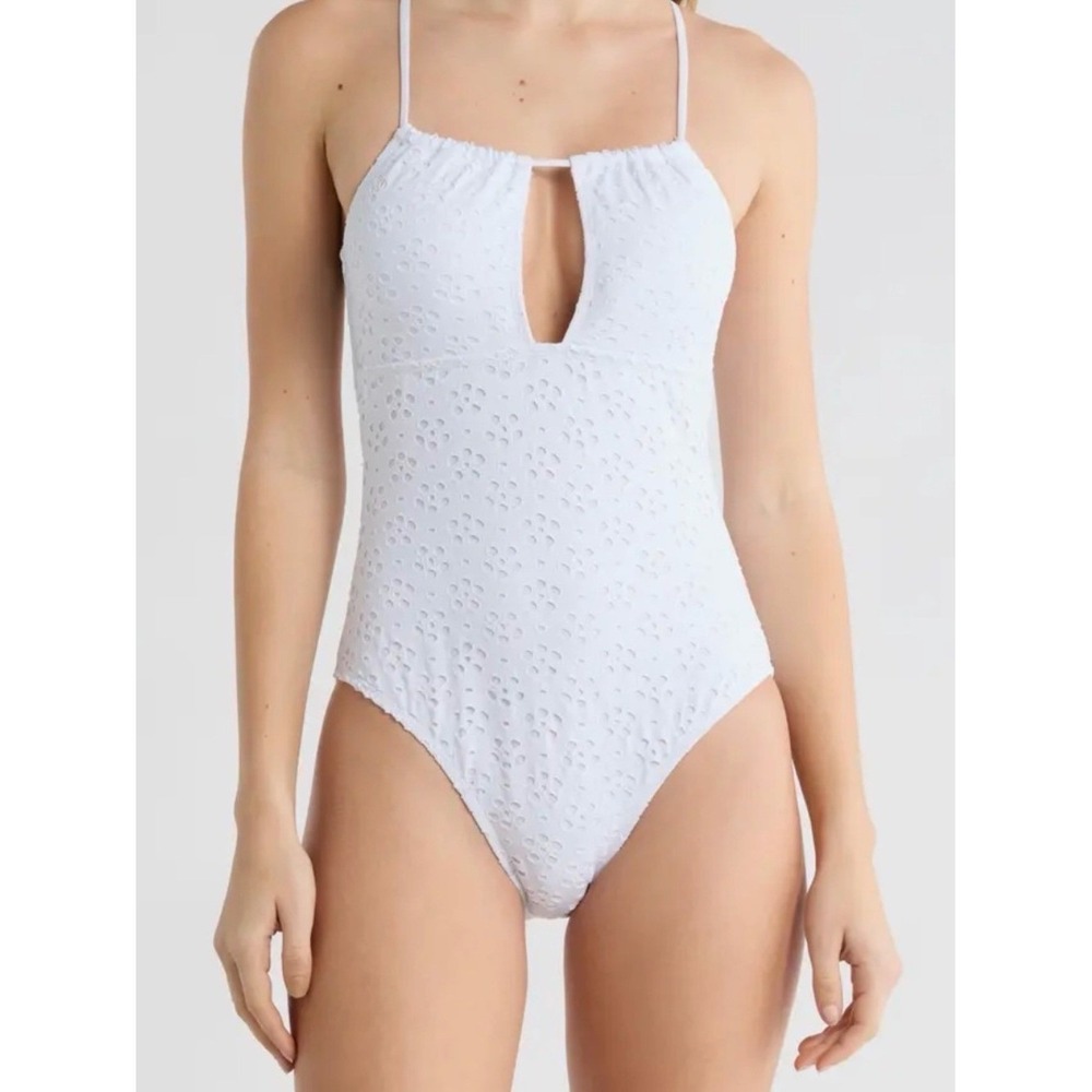 Betsey Johnson‎ one piece Eyelet cut out Swimsuit size M new
